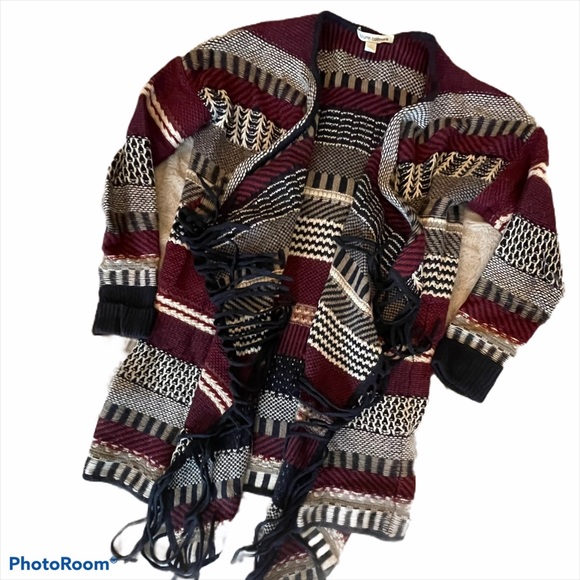 Autumn Cashmere Fair Isle Fringed Drape Cardigan - Picture 2 of 6